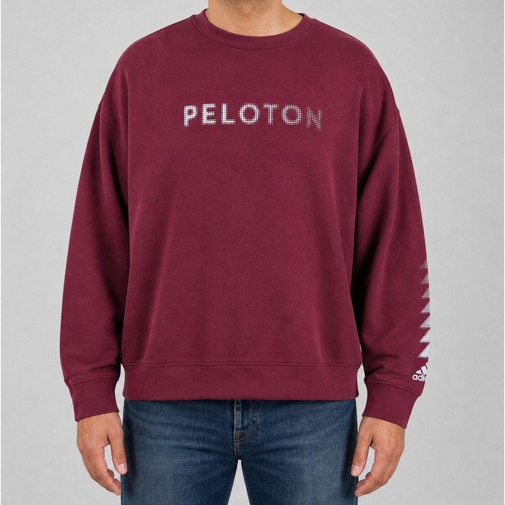 ADIDAS x PELOTON Unisex Size 2XL Maroon French Terry Crew Neck Sweatshirt HE2036